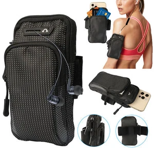 Cell Phone Armband Running Phone Holder Sports Arm Band Strap Gym Pouch Key Bag - Photo 1 sur 10