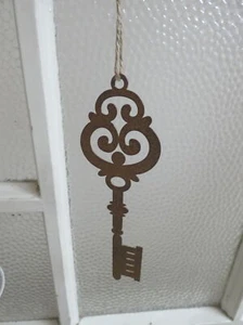 Deko Schlüssel zum Hängen (A) aus Metall, rostfarben, Gartendeko, Wohndeko - Bild 1 von 2