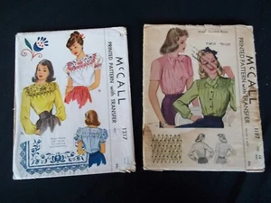 Vintage early 40's Blouse Patterns--as-is  sz S Smocked Top - Picture 1 of 13