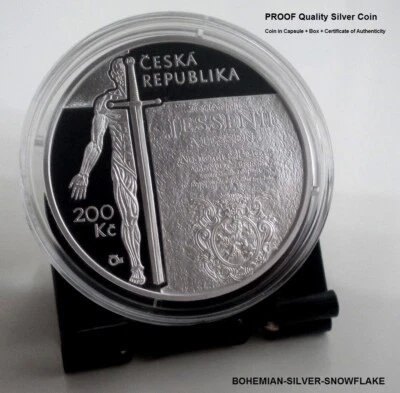 200 CZK Korun FIRST AUTOPSY JAN JESSENIUS Czechia PROOF Silver Coin - Image 1 of 3
