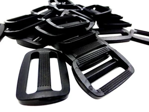 Se adapta a correas de correa ancha de 1,5", 38 mm, ajuste deslizante de 3 barras ¡Durable! Plástico negro - Imagen 1 de 12