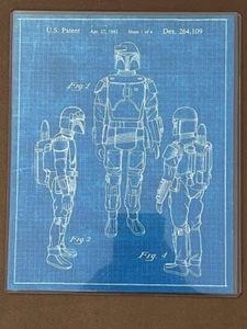 Boba Fett Star Wars Official US Patent Art Print 1982B Heavy Protective Sleeve - Bild 1 von 1