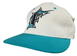 NWT Vintage Sports Specialties Florida Marlins White / Teal Snapback Hat Cap 90s - Picture 1 of 16