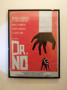 VINTAGE "Dr No" 007 James Bond A3 Framed Theatrical Film Release Poster 1964 - Picture 1 of 8