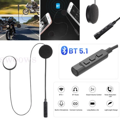 Wireless Bluetooth Headset Speaker Headphones w/Mic For Motorcycle Helmet - image 1 of 4