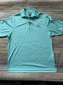 FJ FootJoy Shirt Men Large Teal diamond Polo Golf Shipyard Hilton Head - Picture 1 of 8