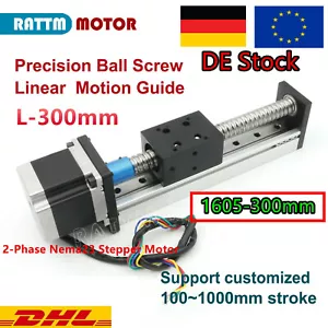 Z Achse 1605 Kugelumlaufspindel Linearantrieb Linearführung 300mm + Schrittmotor - Bild 1 von 13