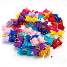 20/50pcs Bulk Pet Dog Hair Bows With Rubber Bands for Small Dogs Puppy Accessory