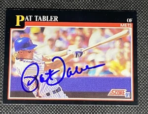 Carta Auto firmata Pat Tabler New York Mets 1991 Score #811 ~ Certificato di autenticità - Foto 1 di 3