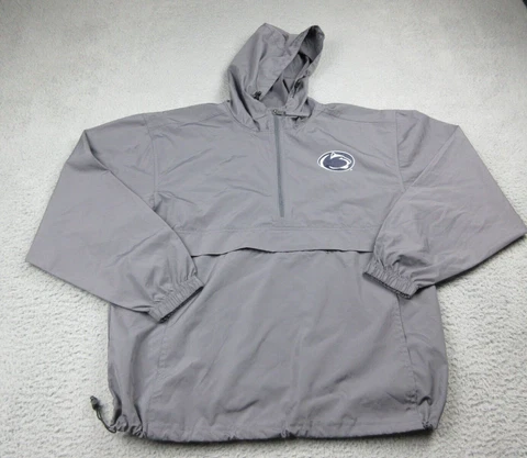 Penn State Nittany Lions Jacket Mens Medium Gray Zip Logo College Football Cover