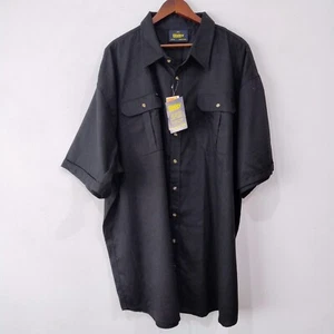 Bisley Workwear - 3 PACK - 5XL Black Cotton Drill Short Sleeve Shirt NEW - BNWT - Picture 1 of 18