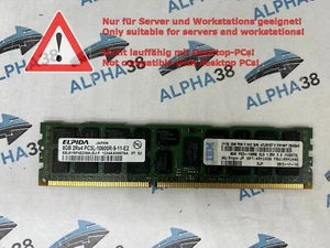 ELPIDA 8 GB DDR3-1333 PC3-10600R EBJ81RF4EDWA-DJ-F  2Rx4 Server RAM speicher - Picture 1 of 1