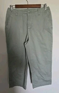 Jamaica Bay Crop Khaki Green Pants Size 8 Excellent Condition - Picture 1 of 3