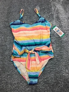 Carole Hochman One Piece Swimsuit Womens Size XL Blue Tie Over 1 Piece - Picture 1 of 8
