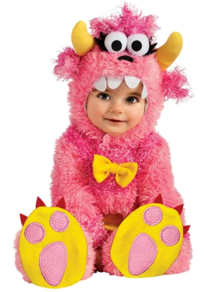 Celebrate Infant Girls Pink Fluffy Monster Baby Halloween Costume 0-6M - Image 1 of 1