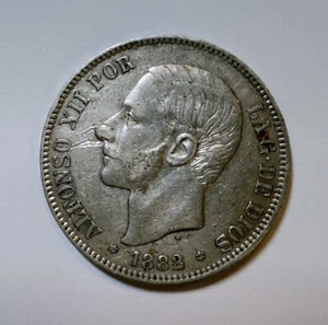 Alfonso XII 5 Pesetas 1882 sobre 81 *18*81 - Imagen 1 de 3
