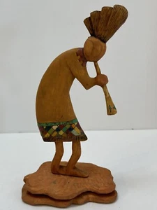 "Estatuilla decorativa Kokopelli de madera pintada tallada a mano de colección estatua 7""" - Imagen 1 de 10