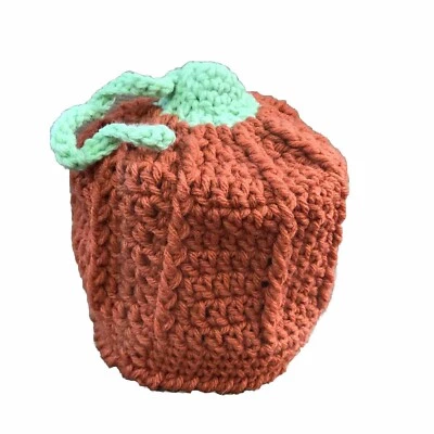 Crochet unisex Infant child size 9-12 months halloween pumpkin hat Handmade - Image 1 of 4
