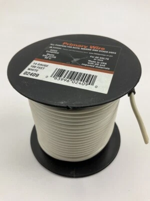 Deka 02409 Automotive Primary Wire, White, 14 Gauge X 100' Long - Image 1 of 3