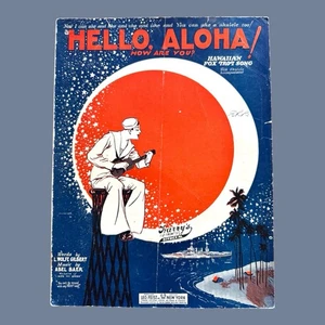 Hello Aloha How Are You 1926 partituras zorro hawaiano trote Leo Feist ukelele - Imagen 1 de 4