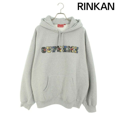 Felpa con cappuccio Supreme 23AW Collegiale patchwork pelle patch hoodie usata 51