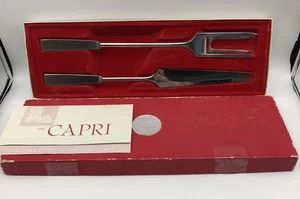 Vintage Capri Italien Edelstahl Messer & Gabel satinierte Griffe - Bild 1 von 16