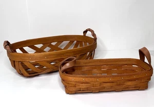 Lote 2 cestas de taller con asas de cuero - Imagen 1 de 10
