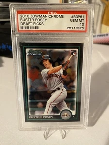 2010 Bowman Chrome Draft Buster Posey Psa 10 - Picture 1 of 2