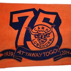 75. Texas UT Longhorns Camp Bevo Hook ’Em Maskottchen Logo Attawaytogo Strandtuch - Bild 1 von 12