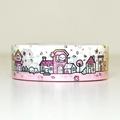 NEW TCMC The Coffee Monsterz Co A Blossoming Neighborhood 15mm Washi Tape Roll - Image 1 of 2