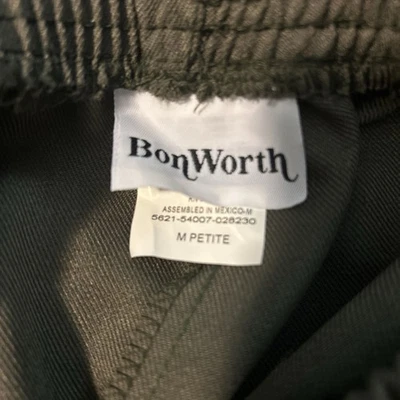 Ladies avocado green M Petite Dress Slacks Bon Worth 100% polyester - Image 1 of 4