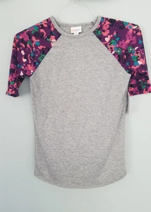 New NWT Lularoe LuLaRoe Top Shirt  Kids 10 Sloan Gray Purple - Picture 1 of 5