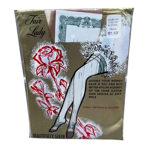 Fair Lady Cherie Exquisite Seamless Nylon 51 Gauge Stockings Mistone Stretch S - Picture 1 of 2