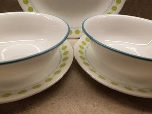 5 Pcs Corelle SOUTH BEACH - 2 Bowls, 1 Luncheon & 2 Dessert Plates Blue & Green - Picture 1 of 8