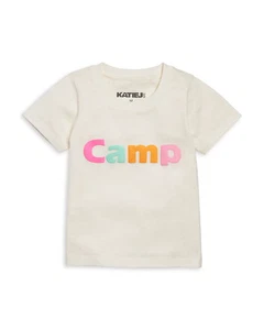 KatieJnyc Girls' Camp Cotton Tee Vintage White Size L - Picture 1 of 2