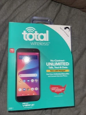 Total Wireless Blu View 2 4G LTE Prepaid Smartphone Black 32GB, NEW - Image 1 of 2