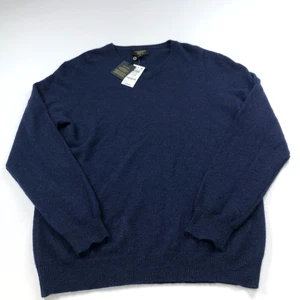 Club Room Luxus NEU Large 100 % Kaschmir Pullover V-Ausschnitt Pullover blau $ 125 - Bild 1 von 10