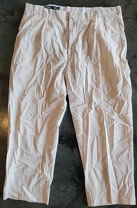 Vintage Polo By Ralph Lauren Men’s Seersucker Pants 38 x 30 White Tan Stripe - Picture 1 of 8