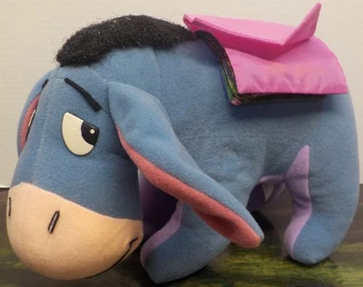 PELUCHE DISNEY WINNIE THE POOH 11" EEYORE CON LIBRO DE NUBE EN LA PARTE POSTERIOR - MATTEL 1995 Foto 1 de 4