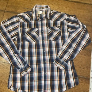 Wrangler Boys Youth Pearl Snap Shirt Size XXL (18-20) Plaid Long Sleeve Western - Picture 1 of 12