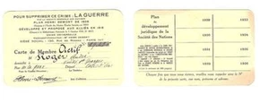 Politique - Pour supprimer ce crime : LA GUERRE Carte de membre actif DEMONT - Picture 1 of 1