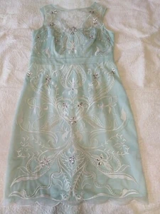 NWT LIPSY VIP MINT GREEN White LACE OCCASION DRESS Embroidered Beaded UK14 party - Picture 1 of 12