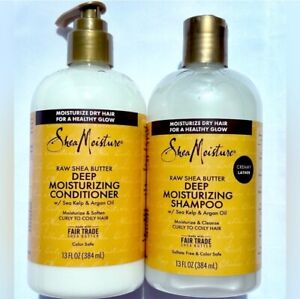 Shea Moisture Raw Shea Butter Deep Moisturizing Shampoo + Conditioner 13 Fl Oz.