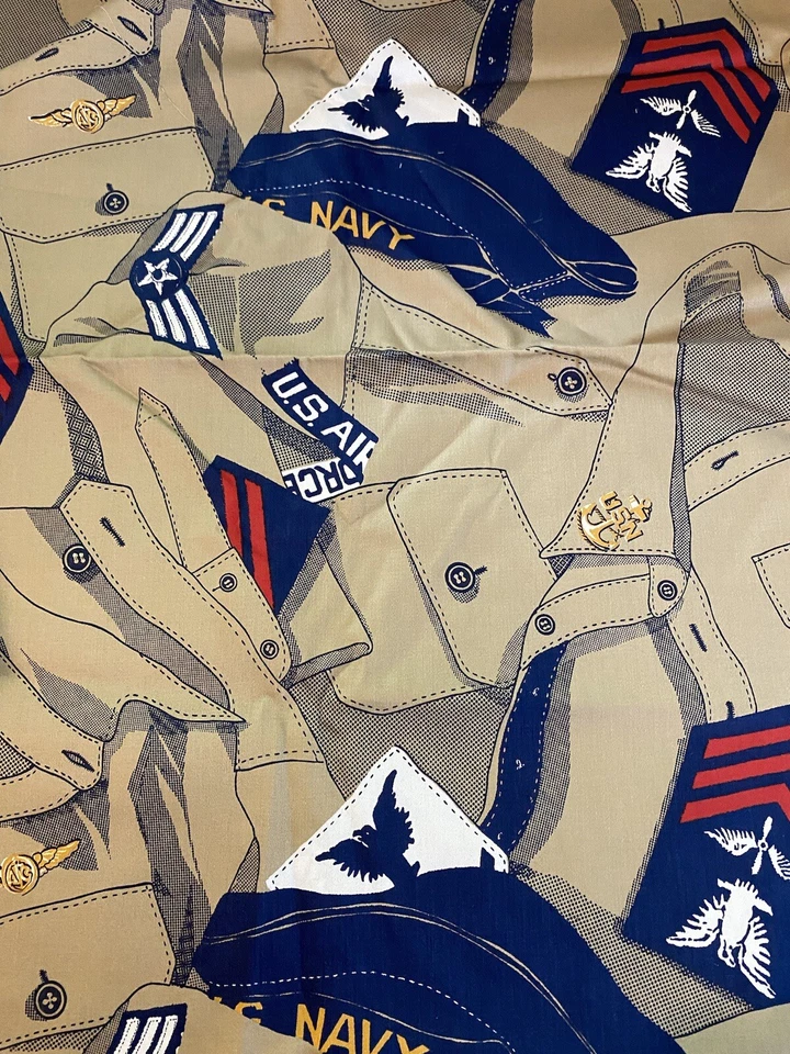 老式 COPR Brookhaven 纺织品织物军用空军海军 44x60” — 第 1/4 张图片