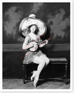 Ziegfeld Girl And Movie Actress Ada May with Banjo 8 x 10 Silver Halide Photo - Picture 1 of 1