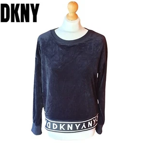 DKNY Sport Damen Velour Oversized Sweatshirt Gr. XS schwarz Pullover DKNY Logo - Bild 1 von 9