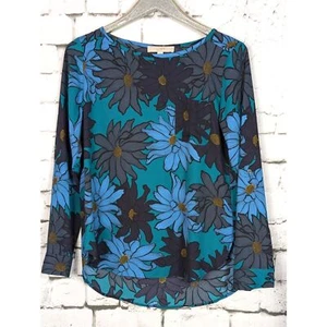 LOFT Dark Floral Pocket Tunic Career Office Casual Boho Relaxed Fit Size Small - Picture 1 of 6