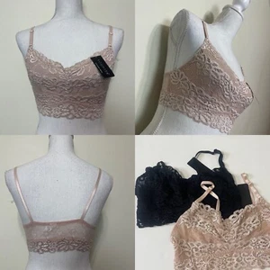 2-pack Women Lace Bralette Sexy Bra Floral Lingerie Sleepwear Night Top M/L - Picture 1 of 12