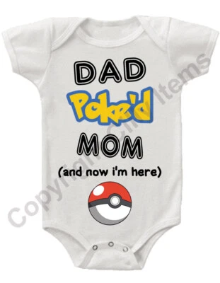 Dad Poked Mom Gerber® Onesie® FUNNY Baby Shower Gift INFANT T-SHIRT - Image 1 of 3