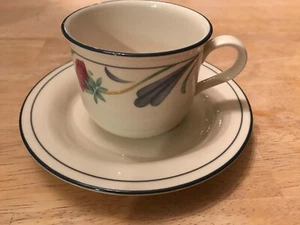 LENOX Hecho en EE. UU. AMAPOLAS SOBRE CHINASTONE AZUL 8 oz. Juego de tazas y platillos - EXCELENTE - Imagen 1 de 9